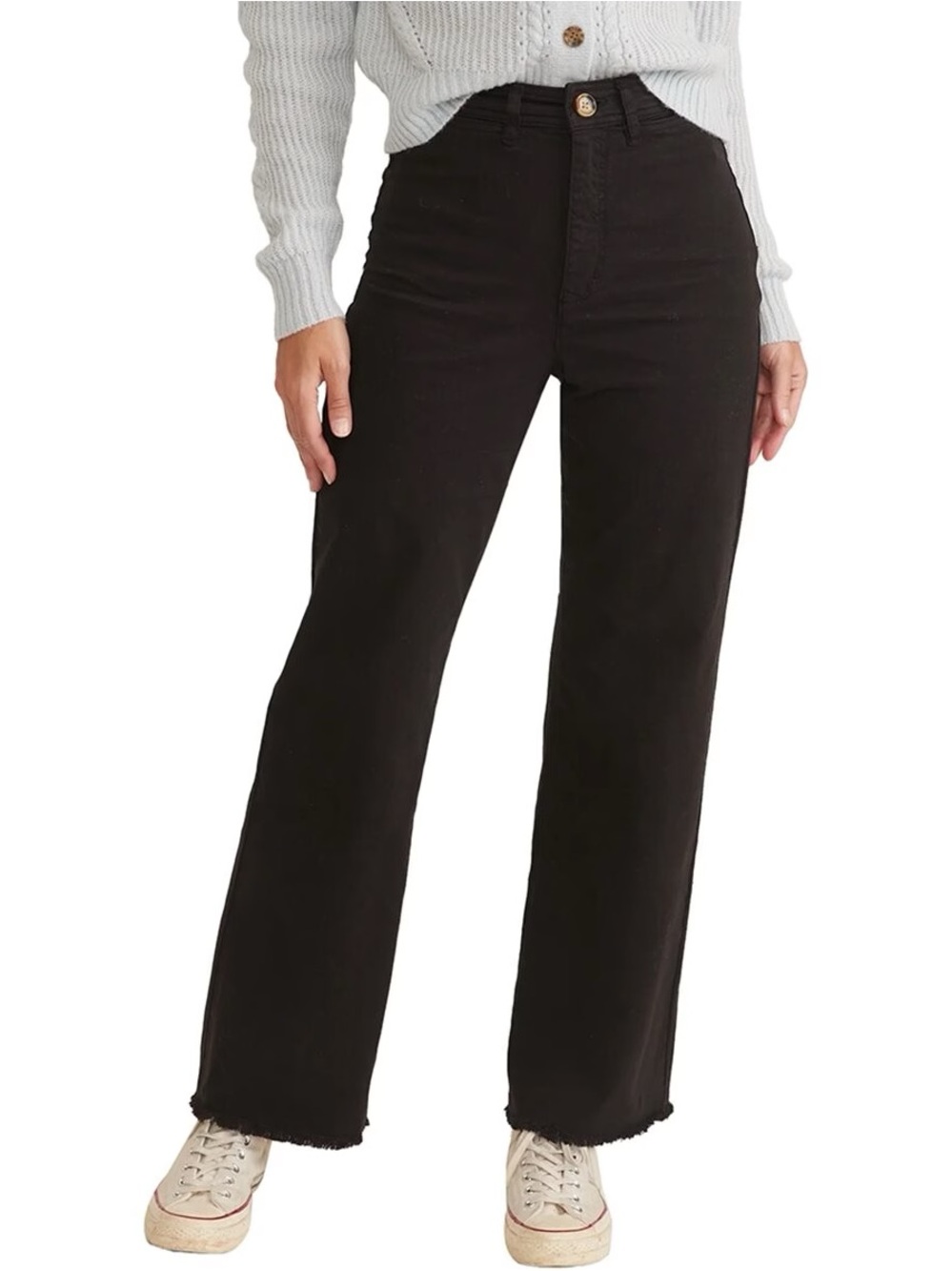 Marine Layer Bridget Black High-Rise Wide-Leg Jeans